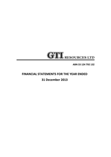Thumbnail GTI Energy Financial Statement 2013