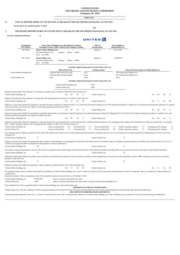 Thumbnail United Airlines Holdings
 Annual Report 2022
