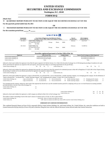 Thumbnail United Airlines Holdings
 Quarterly Report 2021-q2