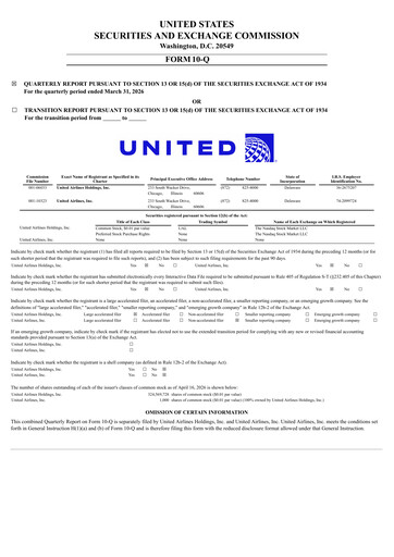 Thumbnail United Airlines Holdings
 Quarterly Report 2026-q1