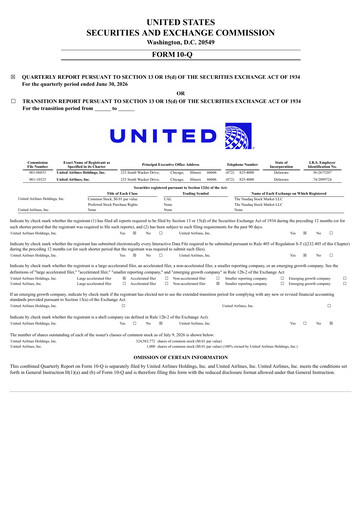 Thumbnail United Airlines Holdings
 Quarterly Report 2026-q2
