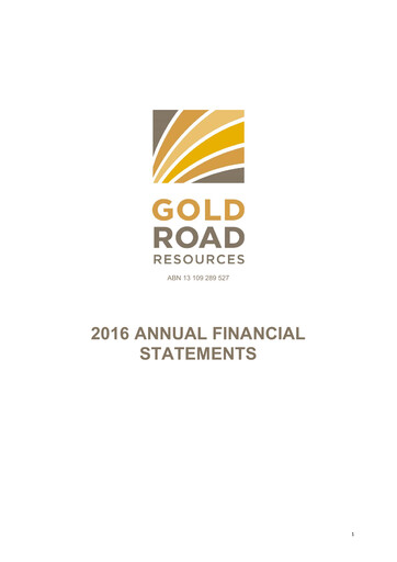Thumbnail Gold Road Resources Annual Report 2016