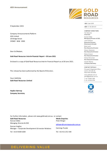 Thumbnail Gold Road Resources Half-year Report 2021-h1