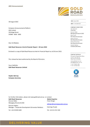 Thumbnail Gold Road Resources Half-year Report 2022-h1