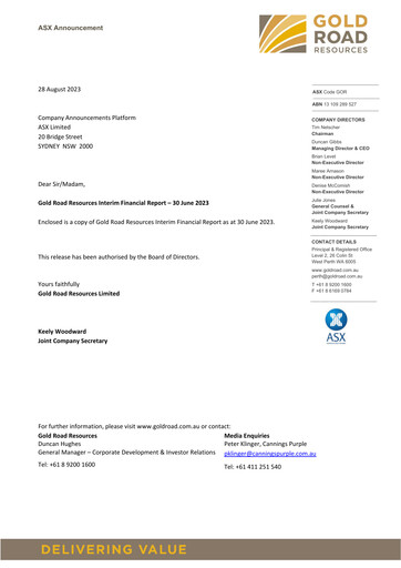 Thumbnail Gold Road Resources Half-year Report 2023-h1