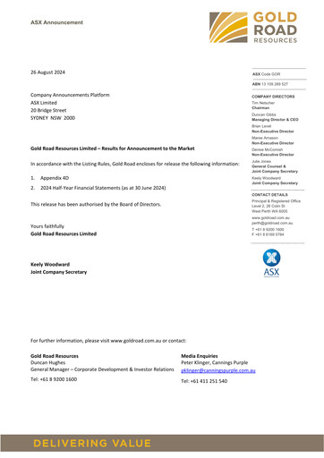Thumbnail Gold Road Resources Half-year Report 2024-h1