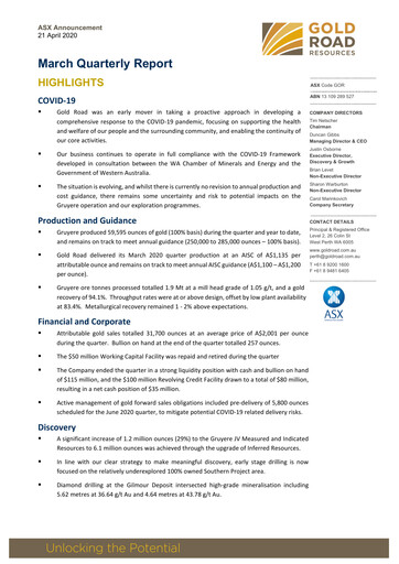 Thumbnail Gold Road Resources Quarterly Report 2020-q1