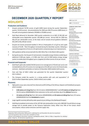 Thumbnail Gold Road Resources Quarterly Report 2020-q4