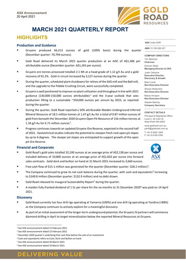 Thumbnail Gold Road Resources Quarterly Report 2021-q1