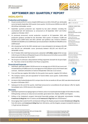 Thumbnail Gold Road Resources Quarterly Report 2021-q3