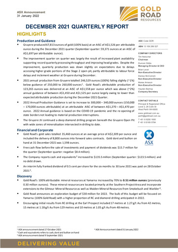 Thumbnail Gold Road Resources Quarterly Report 2021-q4