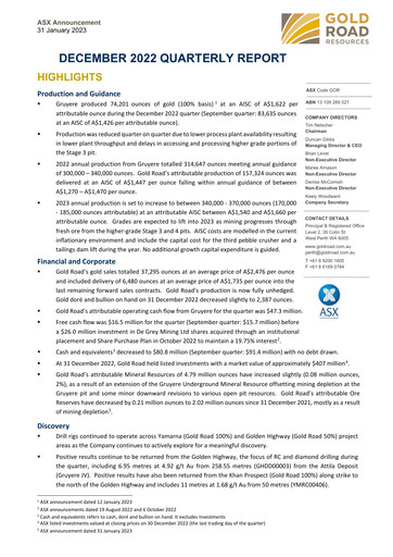 Thumbnail Gold Road Resources Quarterly Report 2022-q4