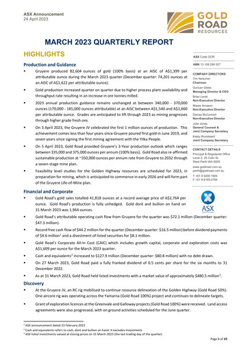 Thumbnail Gold Road Resources Quarterly Report 2023-q1