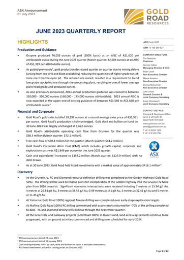 Thumbnail Gold Road Resources Quarterly Report 2023-q2
