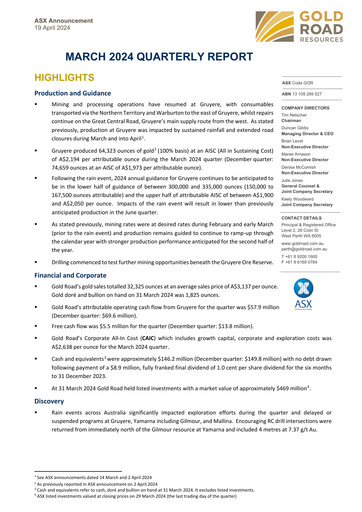 Thumbnail Gold Road Resources Quarterly Report 2024-q1
