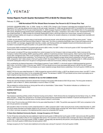 Vorschaubild Ventas Quartalsbericht 2008-q4