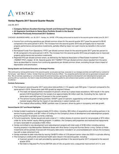 Vorschaubild Ventas Quartalsbericht 2017-q2