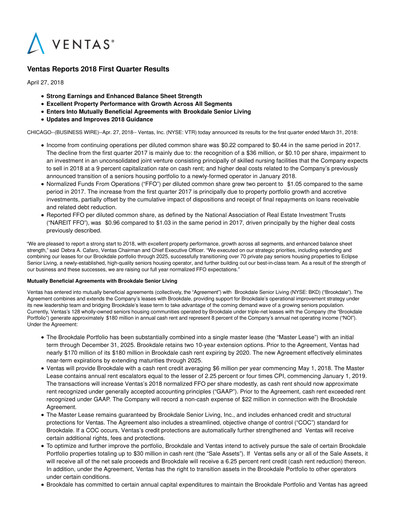 Vorschaubild Ventas Quartalsbericht 2018-q1