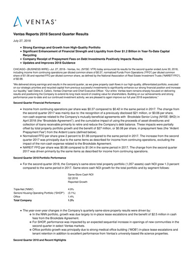 Vorschaubild Ventas Quartalsbericht 2018-q2