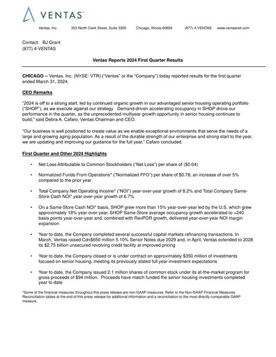 Vorschaubild Ventas Quartalsbericht 2024-q1