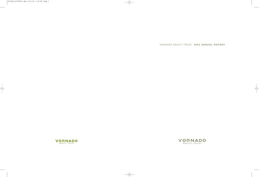 Thumbnail Vornado Realty Trust
 Annual Report 2003