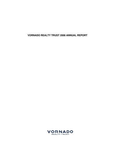 Thumbnail Vornado Realty Trust
 Annual Report 2008