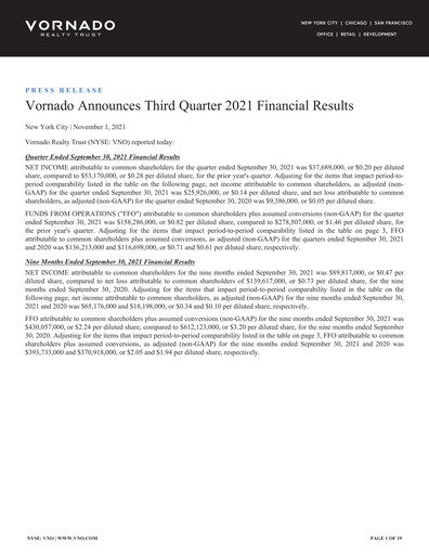 Thumbnail Vornado Realty Trust
 Quarterly Report 2021-q3