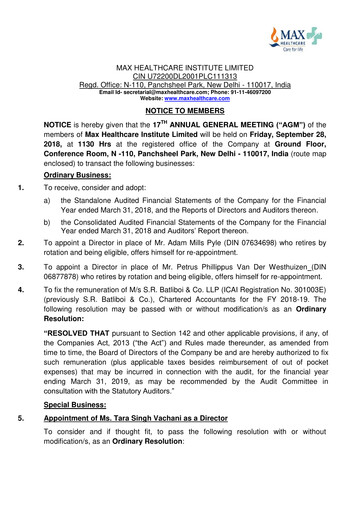 Thumbnail Max Healthcare Institute Annual Report 2017-2018