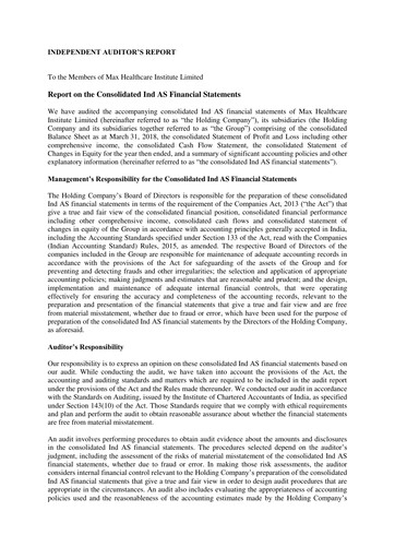 Thumbnail Max Healthcare Institute Financial Statement fy2018