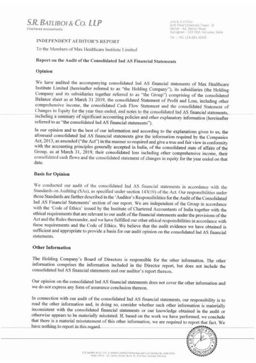 Thumbnail Max Healthcare Institute Financial Statement fy2019