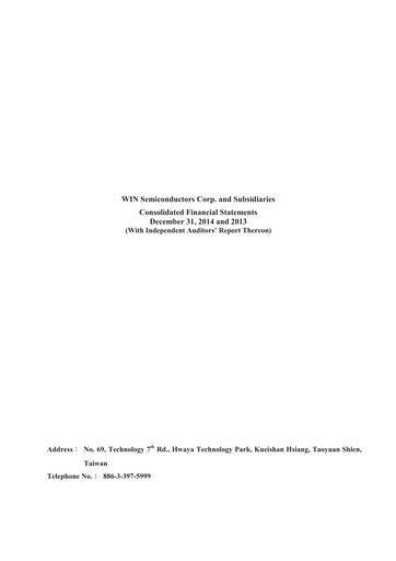 Thumbnail WIN Semiconductors Financial Statement 2014
