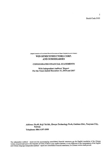 Thumbnail WIN Semiconductors Financial Statement 2018