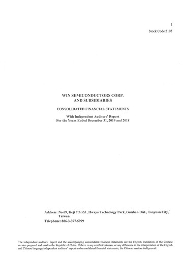 Thumbnail WIN Semiconductors Financial Statement 2019