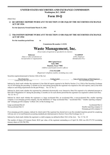 Thumbnail Waste Management Quarterly Report 2026-q1