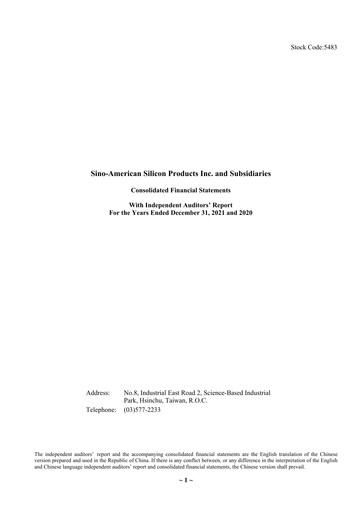 Thumbnail Sino-American Silicon Products Financial Statement 2021