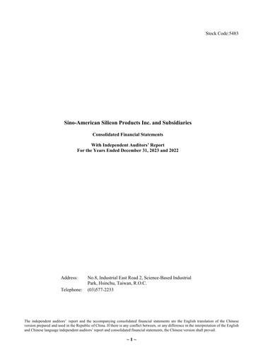Thumbnail Sino-American Silicon Products Financial Statement 2023