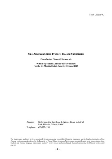 Miniature Sino-American Silicon Products Rapport semestriel 2026-h1