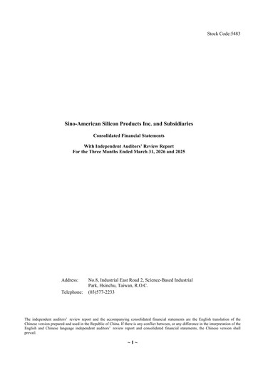 Vorschaubild Sino-American Silicon Products Quartalsbericht 2026-q1