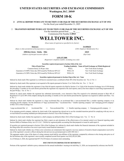 Thumbnail Welltower
 Annual Report 2025