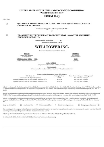 Thumbnail Welltower
 Quarterly Report 2022-q3