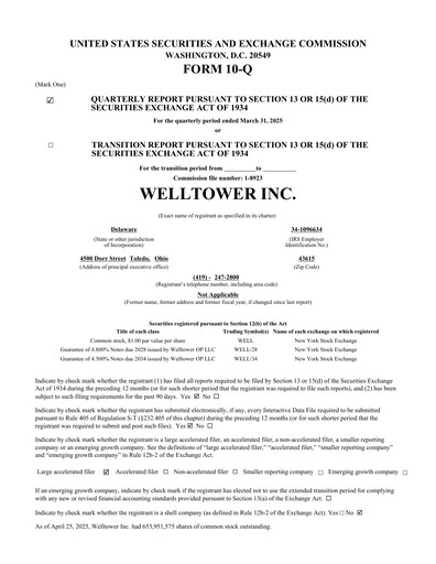 Miniature Welltower
 Rapport trimestriel 2025-q1
