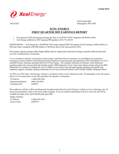 Thumbnail Xcel Energy Quarterly Report 2025-q1