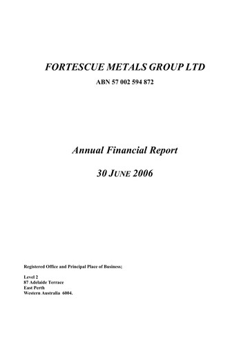 Thumbnail Fortescue Financial Statement fy2006