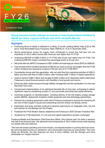 Thumbnail Fortescue Half-year Report 2026-h1