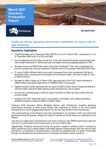 Thumbnail Fortescue Quarterly Report 2021-q1