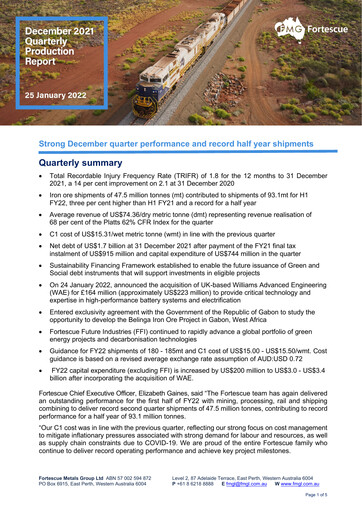 Thumbnail Fortescue Quarterly Report 2021-q4