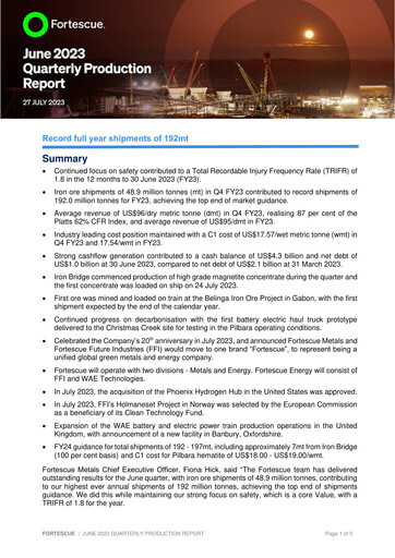 Thumbnail Fortescue Quarterly Report 2023-q2