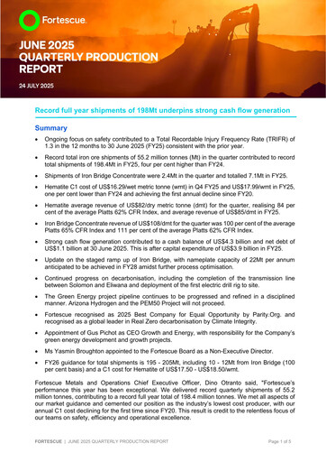 Thumbnail Fortescue Quarterly Report 2025-q2