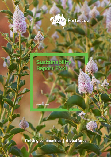 Thumbnail Fortescue Sustainability Report fy2021