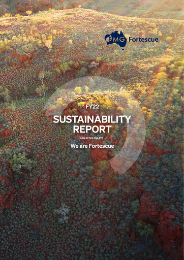 Thumbnail Fortescue Sustainability Report fy2022